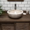 Polished Cream Marble Bowl Sink 40 x 15cm