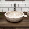 Polished Cream Marble Bowl Sink 40 x 15cm