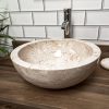 Polished Cream Marble Bowl Sink 40 x 15cm