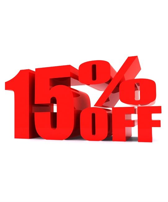 15% OFF ALL ITEMS