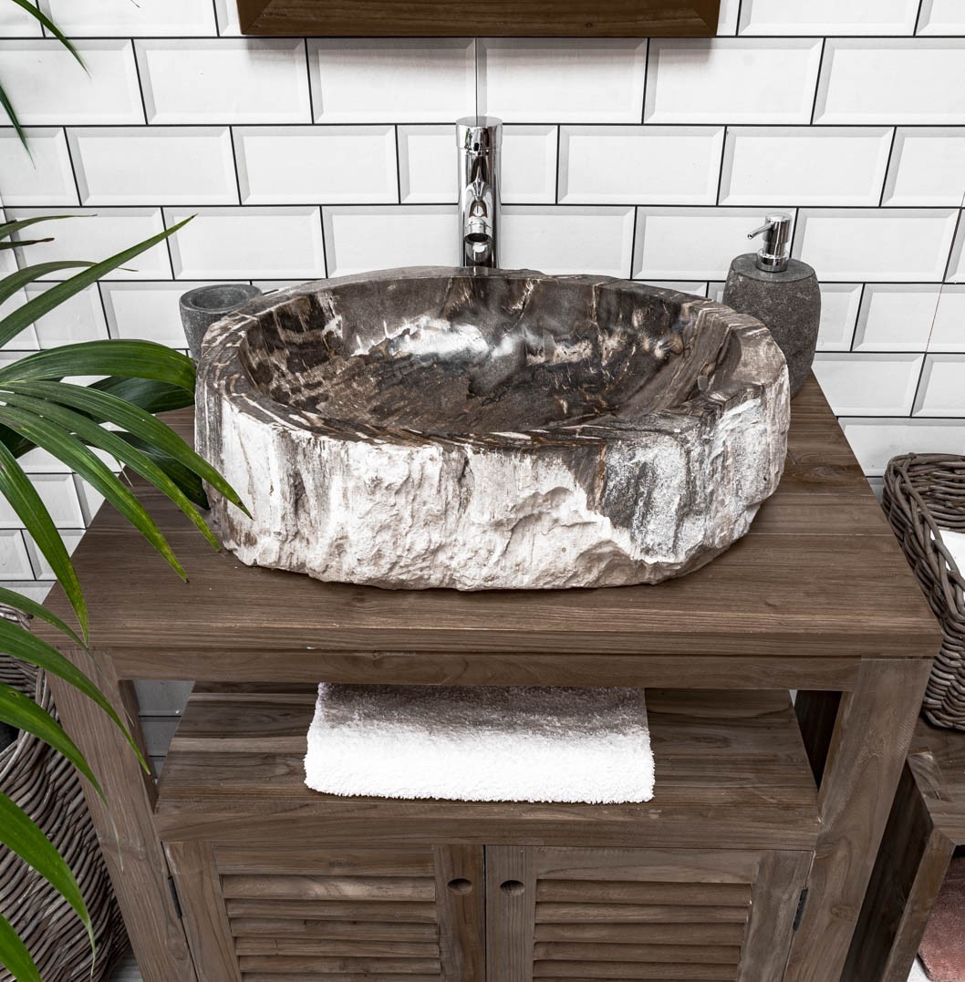 Petrified / Fossilised Wood Sink 205 - 55 x 42cm
