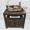 The 'Susu' Reclaimed Wood Vanity Unit with Cupboard