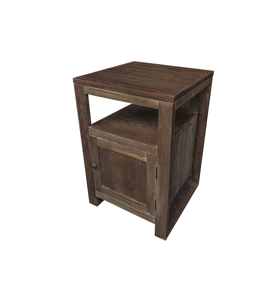 The 'Swela' Small Reclaimed Teak Washstand with 1 Cupboard