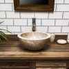 Polished Cream Marble Bowl Sink 35 x 15cm