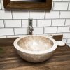 Polished Cream Marble Bowl Sink 35 x 15cm