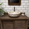 Cream Rough Hewn Stone Bowl Sink - 40 x 15cm.