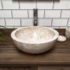 Polished Cream Marble Bowl Sink 40 x 15cm