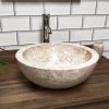 Polished Cream Marble Bowl Sink 40 x 15cm