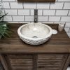 Cream Marble Bowl Sink with Carved Exterior 40 x 15cm