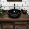 Polished Black Marble Bowl Sink 40 x 15cm