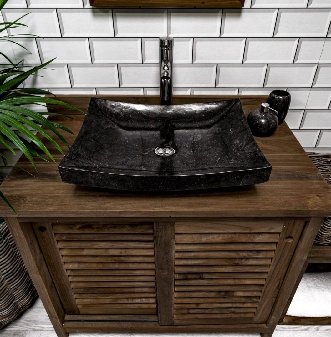 Black Polished 'Zen Style' Basin – 50 x 40 x 12cm