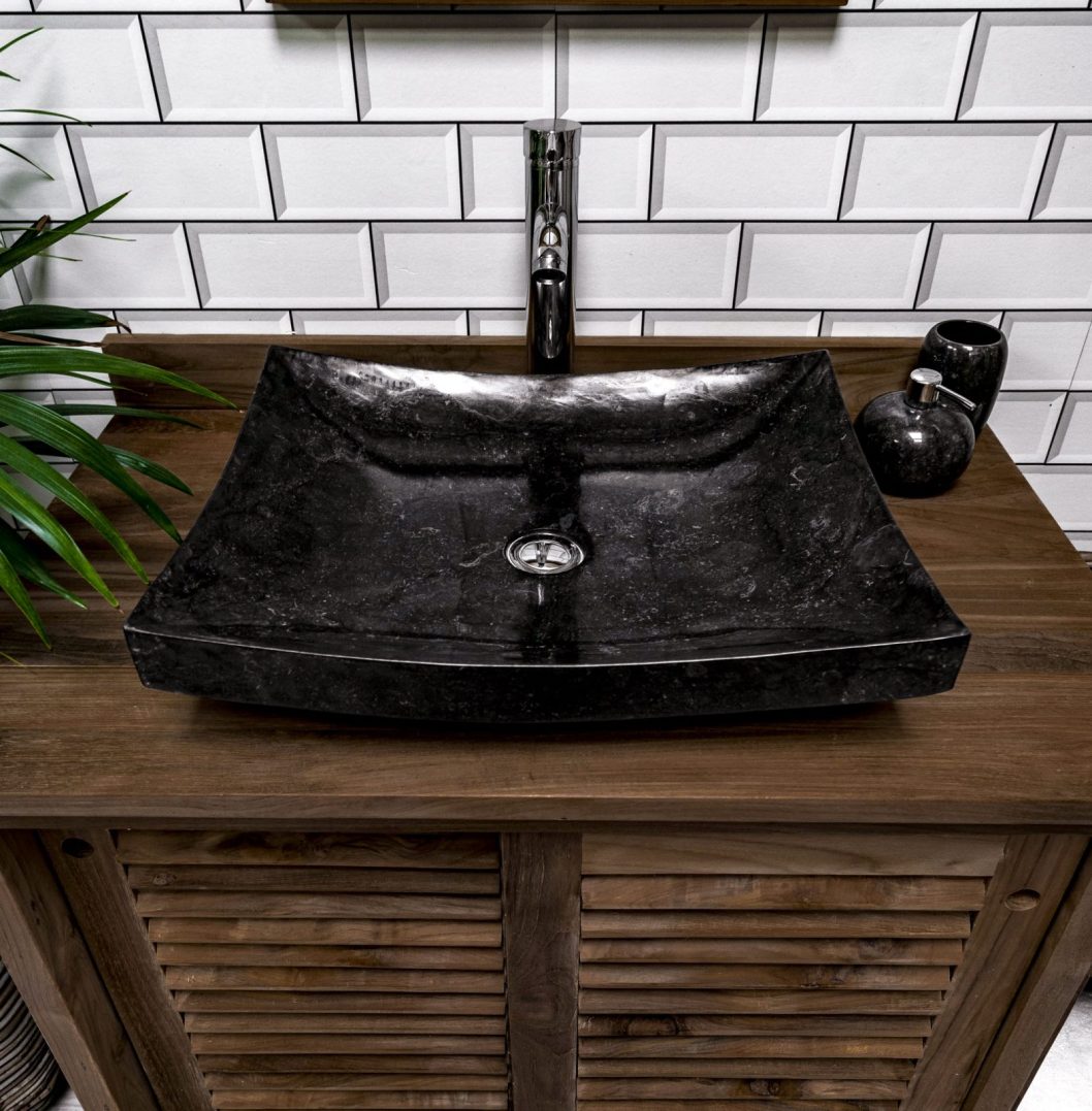 Black Polished 'Zen Style' Basin – 50 x 40 x 12cm