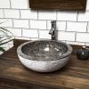 Grey Hammered / Polished Basin. Marble Sink - 40 x 15cm.