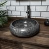 Grey Full Polished Marble Donut Sink. 40 x 12cm.