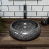 Grey Full Polished Marble Donut Sink. 40 x 12cm.