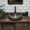 Grey Full Polished Marble Donut Sink. 40 x 12cm.