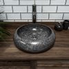 Grey Full Polished Marble Donut Sink. 40 x 12cm.