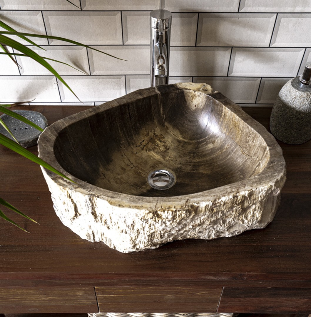 Petrified Wood Sink No. 109 - 50 x 40 x 15cm