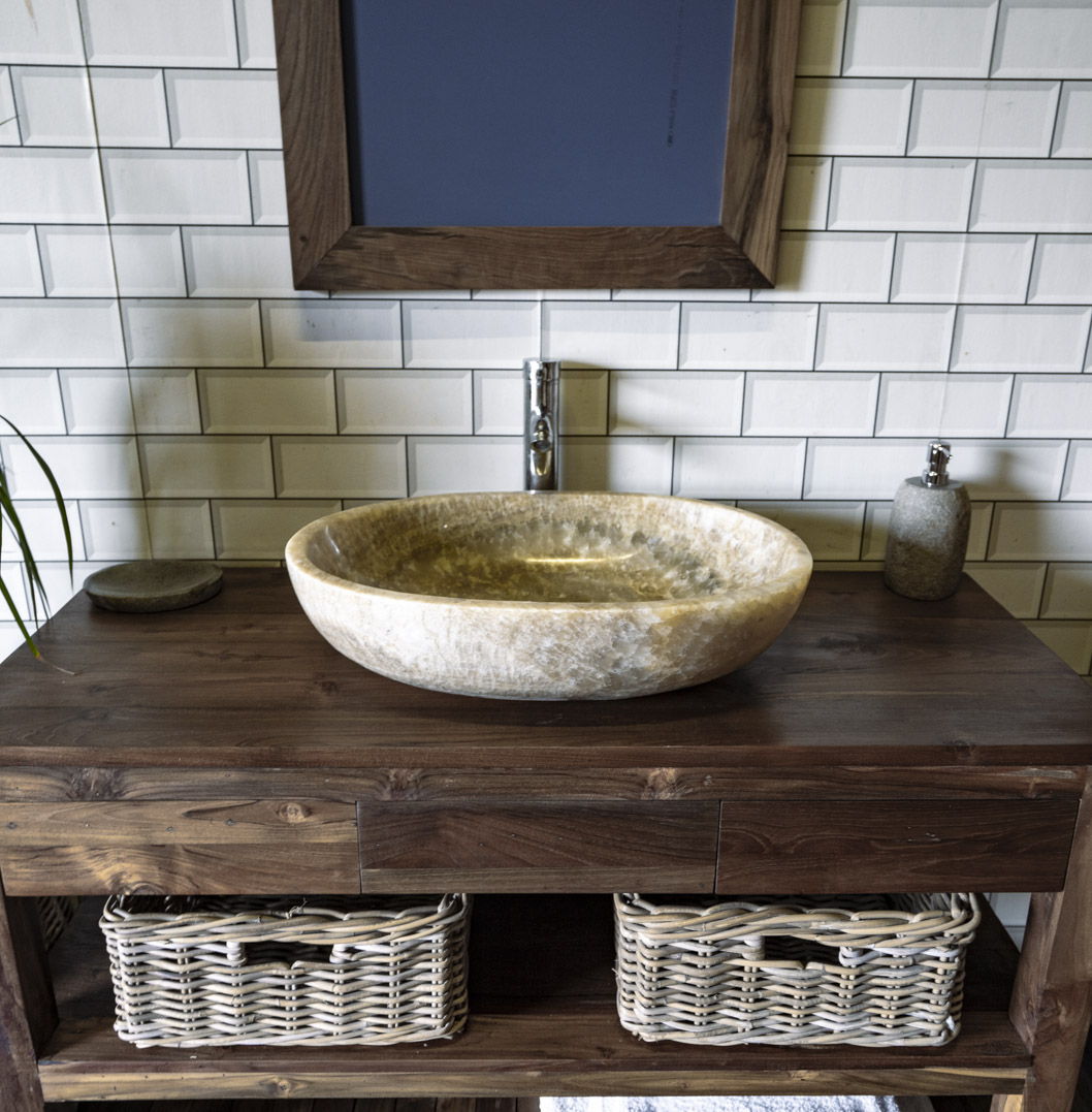 Onyx Marble Oval Sink A. 58 x 40 x 15cm.