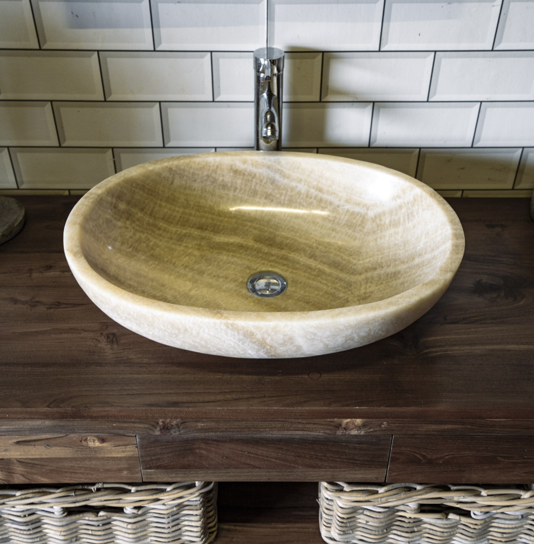 Onyx Marble Oval Sink C. 58 x 40 x 15cm.