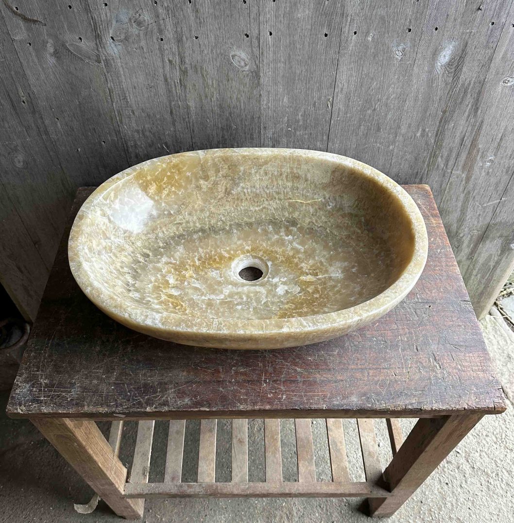 Onyx Marble Oval Sink 2. 58 x 40 x 15cm.