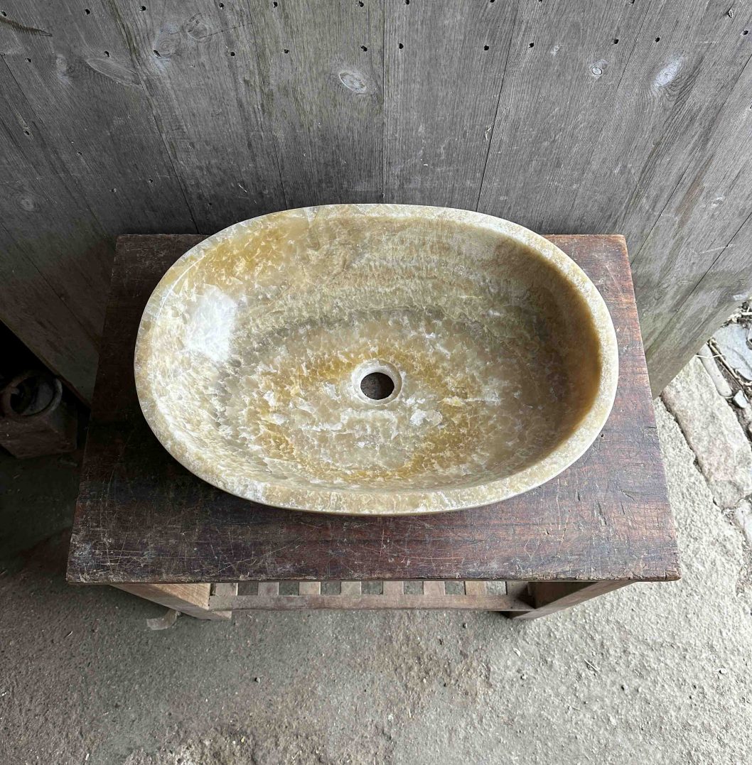 Onyx Marble Oval Sink 2. 58 x 40 x 15cm.