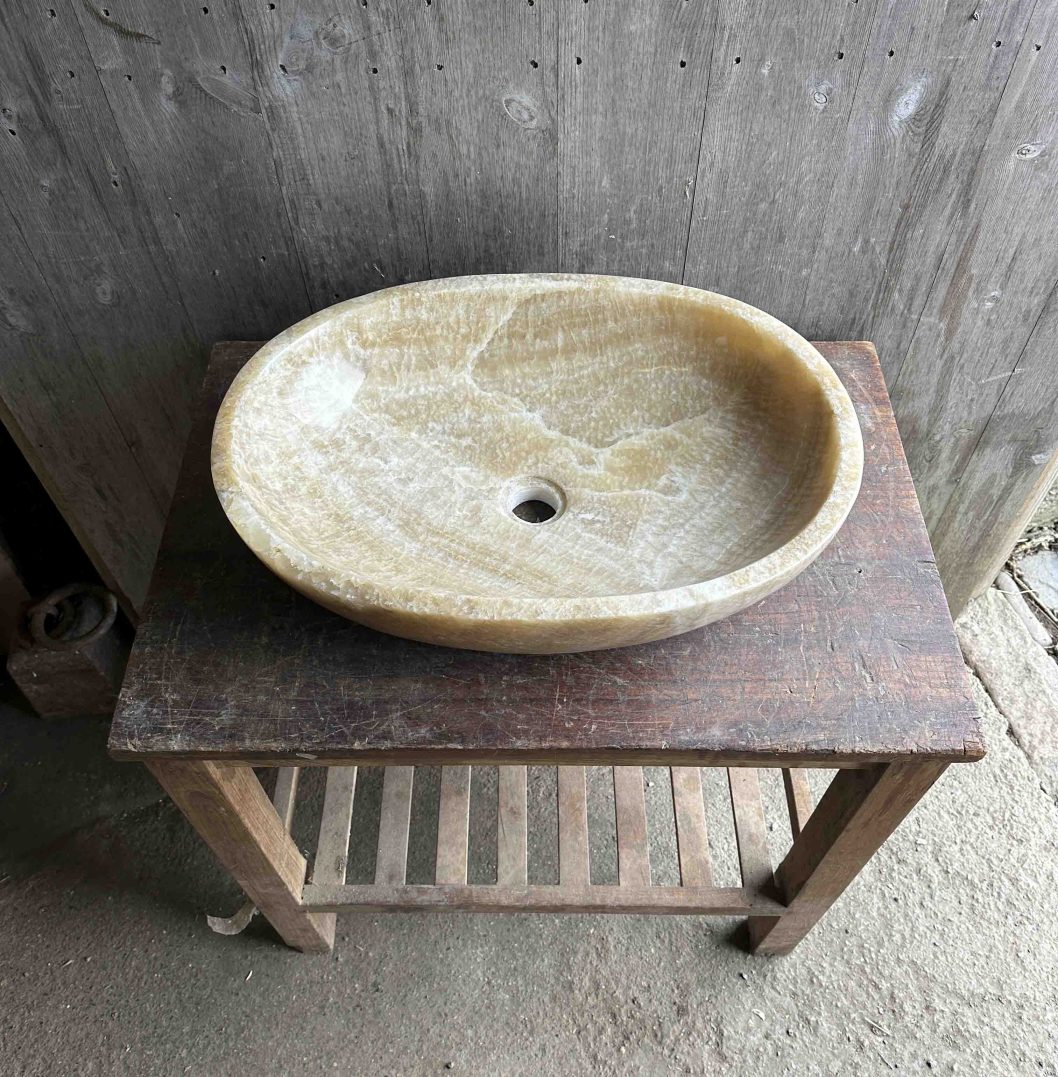 Onyx Marble Oval Sink 3. 58 x 40 x 15cm.