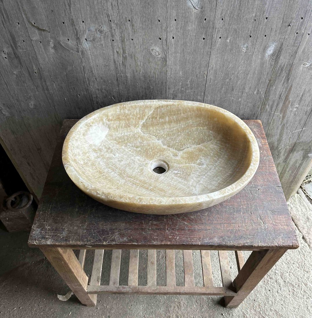 Onyx Marble Oval Sink 3. 58 x 40 x 15cm.