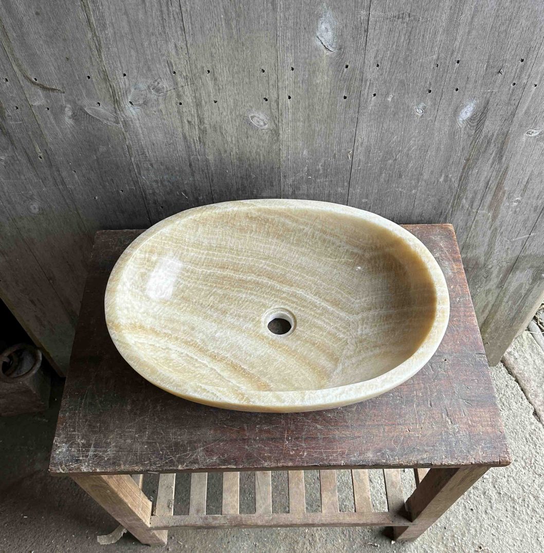 Onyx Marble Oval Sink 4. 58 x 40 x 15cm.