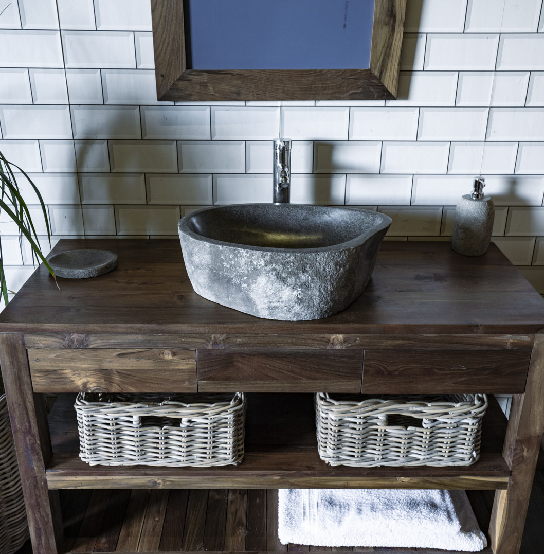 Natural Stone Sink No. A37. L- 50cm, W- 37cm, H- 15cm