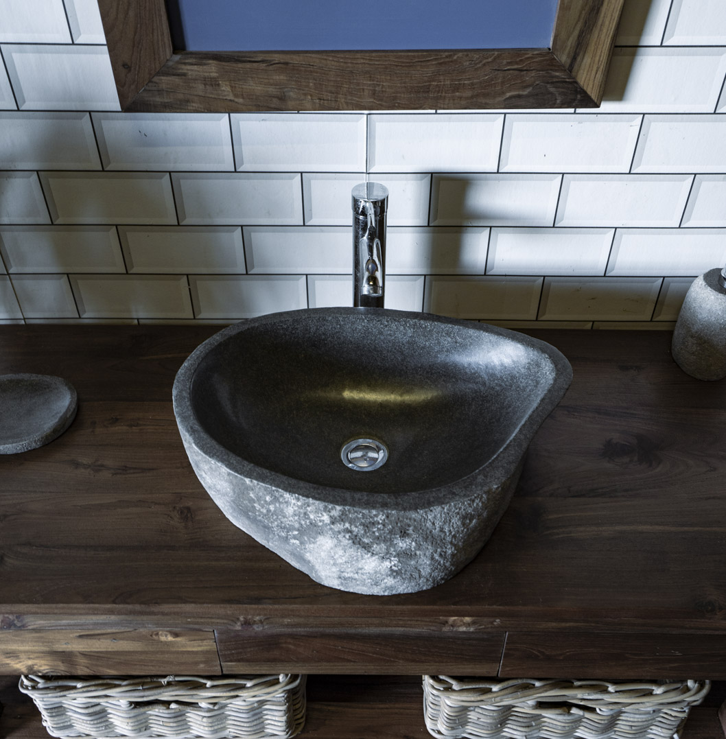 Natural Stone Sink No. A37. L- 50cm, W- 37cm, H- 15cm