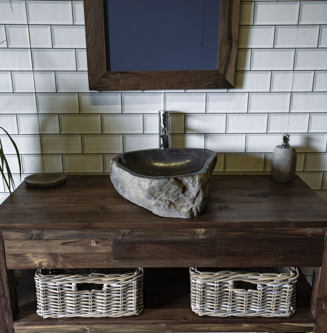 Natural Stone Sink No. A64. L- 48cm, W- 44cm, H- 15cm