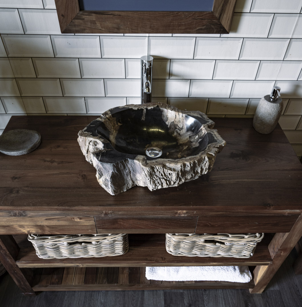 Petrified Wood Sink No. 108 - 50 x 40 x 15cm