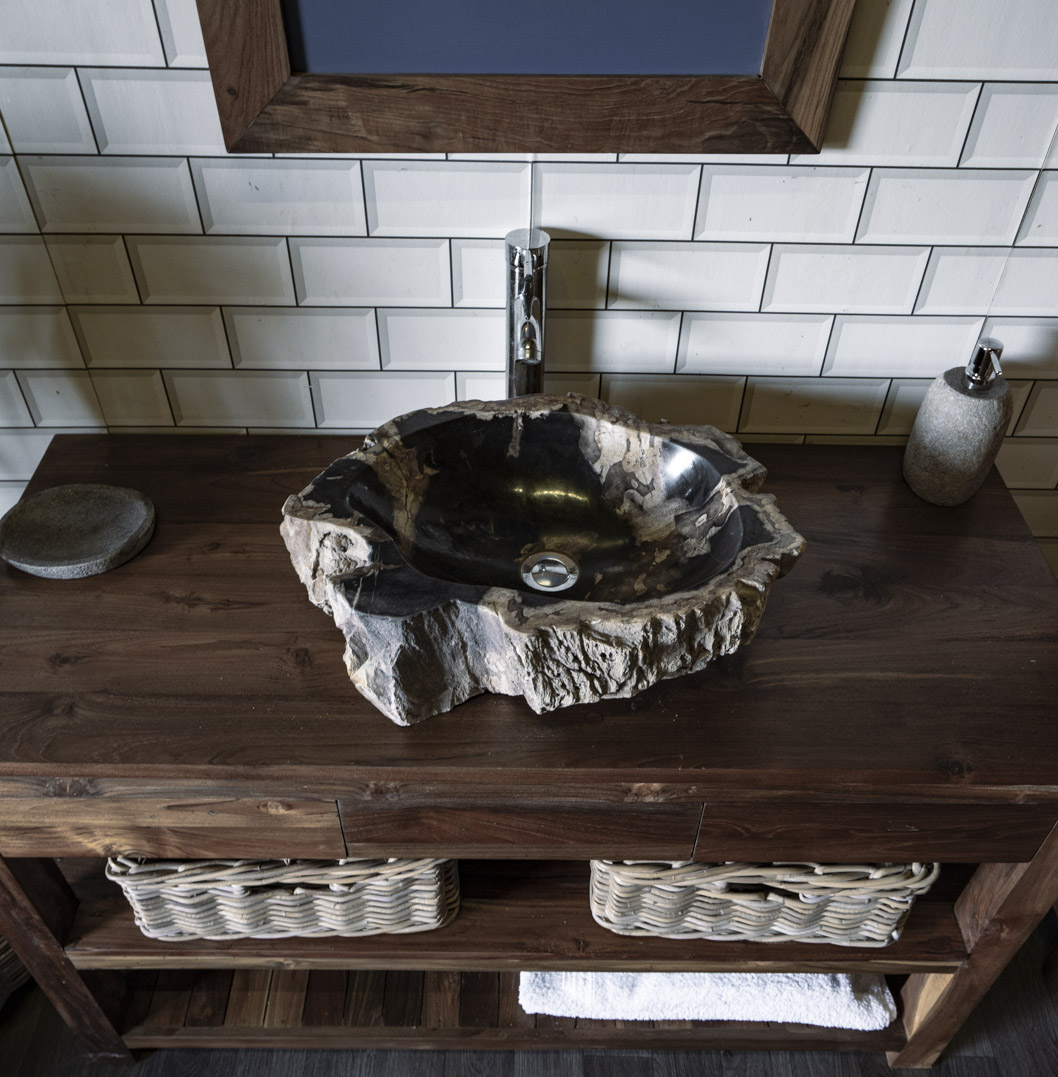 Petrified Wood Sink No. 108 - 50 x 40 x 15cm