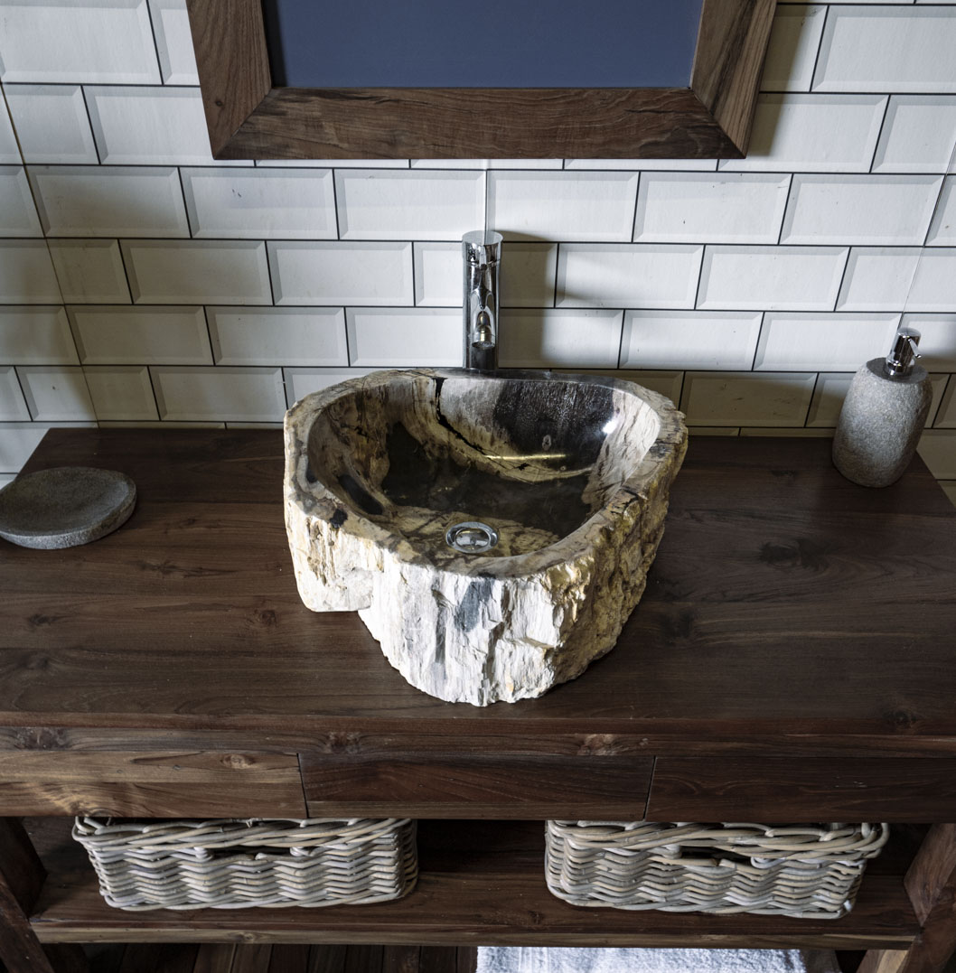 Petrified Wood Sink No. 109 - 48 x 42 x 15cm