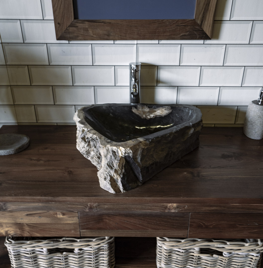 Petrified Wood Sink No. 113 - 50 x 40 x 15cm