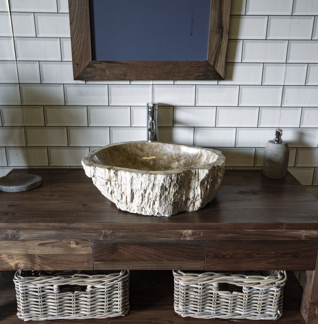 Petrified Wood Sink No. 113 - 50 x 40 x 15cm