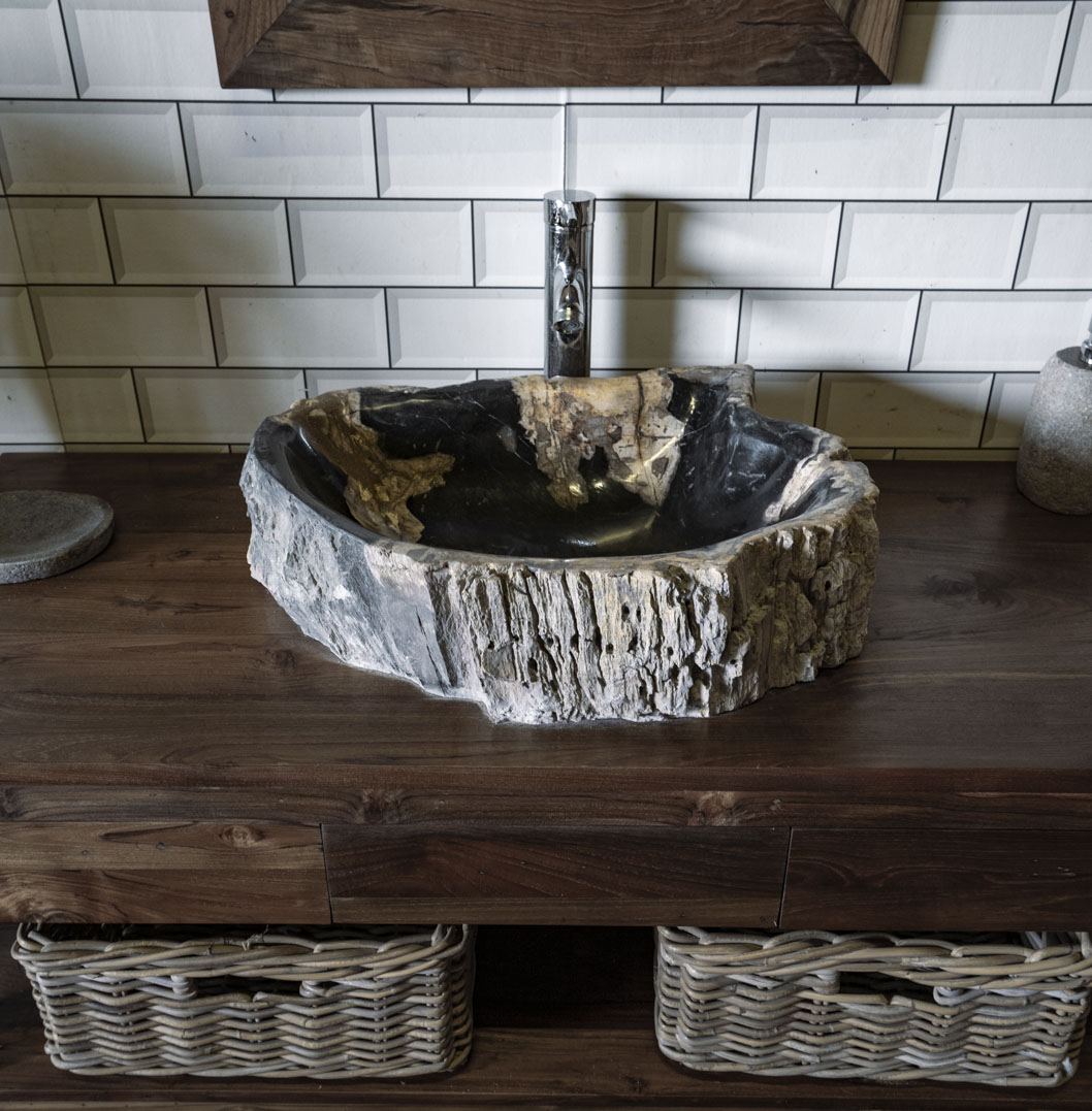 Petrified Wood Sink No. 117 - 53 x 40 x 15cm