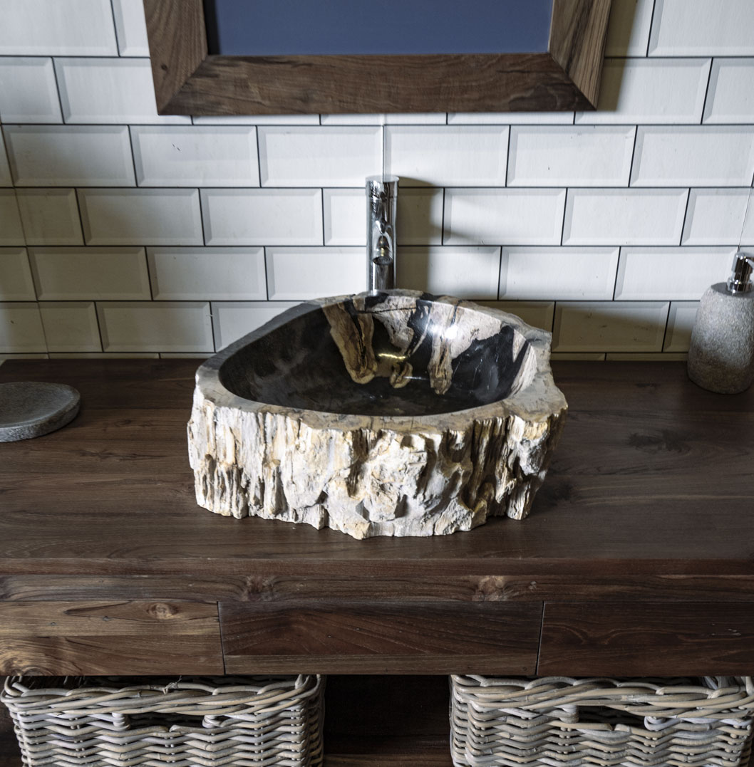 Petrified Wood Sink No. 122 - 48 x 40 x 15cm