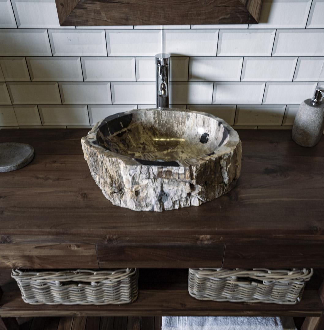 Petrified Wood Sink No. 121 - 48 x 37 x 15cm